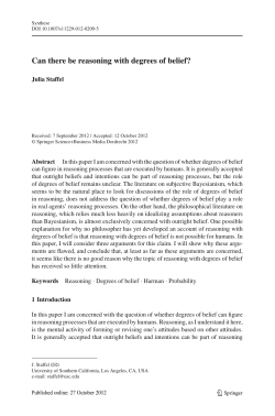 Can there be Reasoning with Degrees of Belief