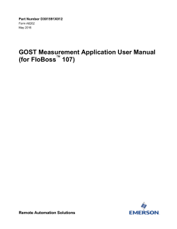 GOST Measurement Application User Manual (for FloBoss 107)