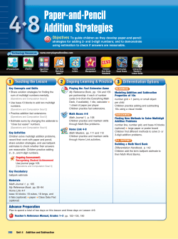 Paper-and-Pencil Addition Strategies