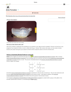 Anion Formation