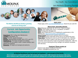 Molina Healthcare of Texas is hiring! The Molina Healthcare family