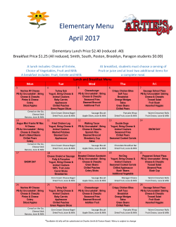 Elementary Lunch Menu