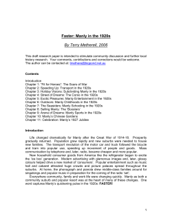 Faster: Manly in the 1920s