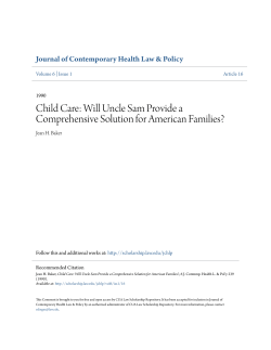 Child Care: Will Uncle Sam Provide a Comprehensive Solution for