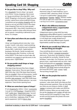 Speaking Card 16: Shopping - Bridge