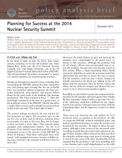 Planning for Success at the 2014 Nuclear Security Summit