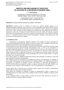 KINETICS AND MECHANISM OF OXIDATION OF SUCROSE BY N