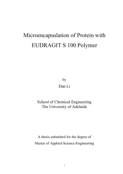 Microencapsulation of Protein with EUDRAGIT S 100 Polymer