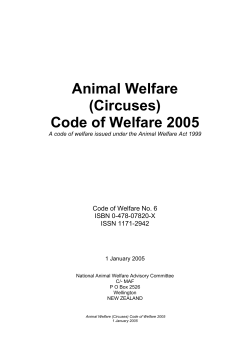 Animal Welfare (Circuses) Code of Welfare 2005