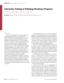 Informatics Training in Pathology Residency Programs