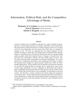 Information, Political Risk, and the Competitive Advantage of Banks