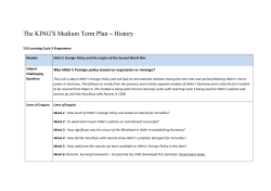 The KING`S Medium Term Plan – History