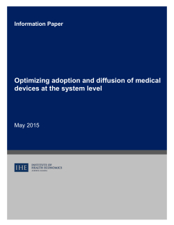Information Paper Optimizing adoption and diffusion of medical