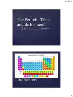 The Periodic Table