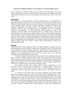 Creation of the Classics Course Rubric, CLST