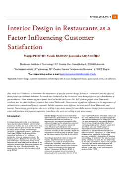 Interior Design in Restaurants as a Factor Influencing