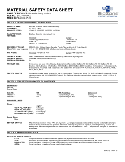 BioZone Scientific 8 in lamp MSDS