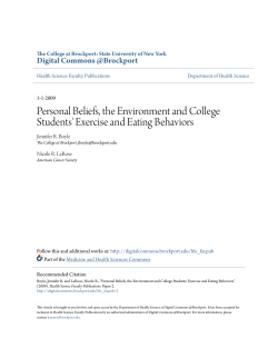 Personal Beliefs, the Environment and College Students` Exercise