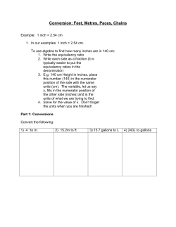 Conversion: Feet, Metres, Paces, Chains