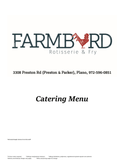 Catering Menu