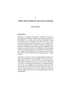 1 Tribes and Tribalism in the Syrian Uprising