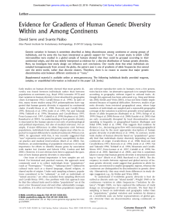 Evidence for Gradients of Human Genetic Diversity Within and