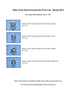 Salts of the Earth Accessories Price List