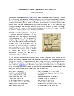 The Blue Mountain Project: A Digital Library of the Avant