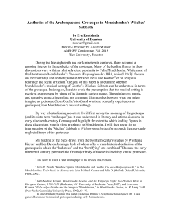 Aesthetics of the Arabesque and Grotesque in Mendelssohn`s