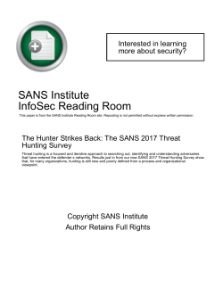 The Hunter Strikes Back: The SANS 2017 Threat