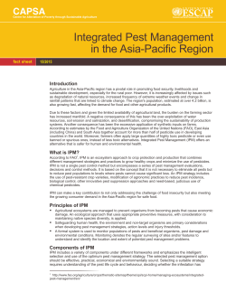 Integrated Pest Management in the Asia-Pacific Region