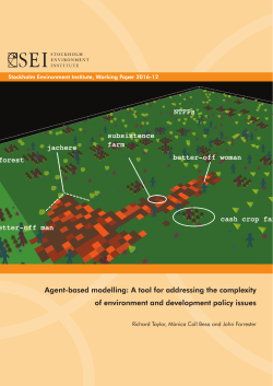 Agent-based modelling: A tool for addressing the complexity of