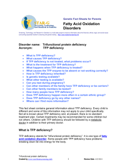 Fatty Acid Oxidation Disorders
