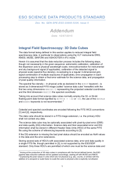 3D Data Cubes  - European Southern Observatory
