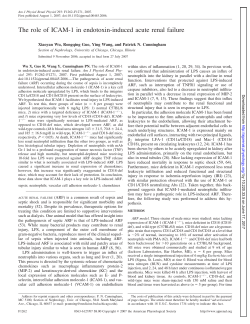 The role of ICAM-1 in endotoxin