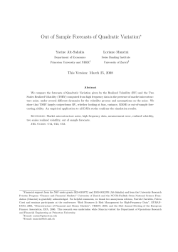 Out of Sample Forecasts of Quadratic Variation&lowast;