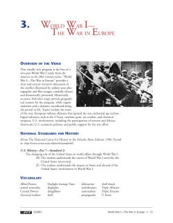 3. WORLD WAR I&mdash; THE WAR IN EUROPE