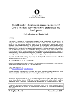 Should market liberalisation precede democracy? Causal