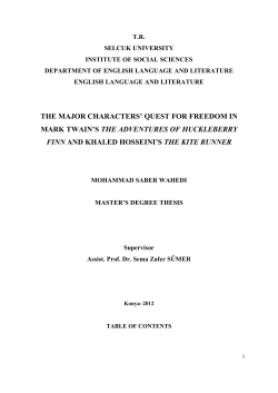 the major characters` quest for freedom in mark twain`s the