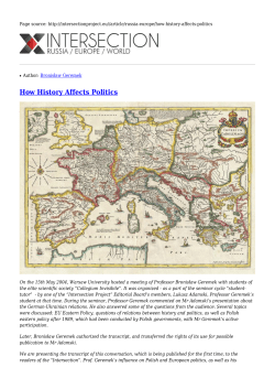 How History Affects Politics