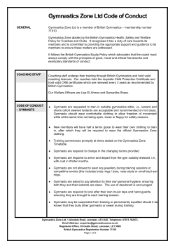 Gymnastics Zone Ltd Code of Conduct