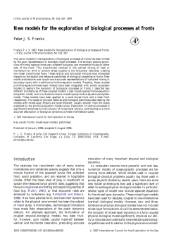 New models for the exploration of biological processes at fronts