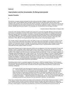 Final Word - Improvisation, Community and Social Practice