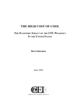 THE HIGH COST OF COOL - Competitive Enterprise Institute
