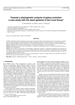 Towards a phylogenetic analysis of galaxy evolution: a case study