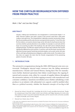 how the chrysler reorganization differed from