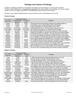 Feelings and Causes of Feelings