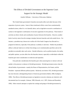 The Effects of Divided Government on the Supreme Court: Support
