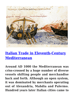 Italian Trade in Eleventh-Century Mediterranean