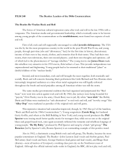 FILM 240 The Beatles: Leaders of the 1960s